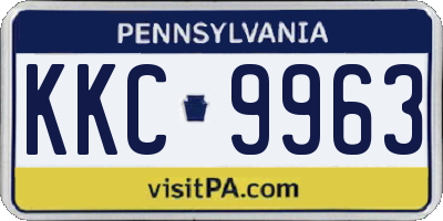 PA license plate KKC9963