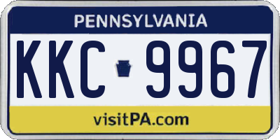 PA license plate KKC9967