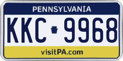 PA license plate KKC9968