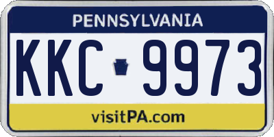 PA license plate KKC9973