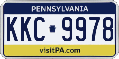 PA license plate KKC9978