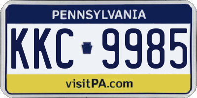 PA license plate KKC9985