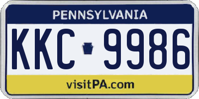 PA license plate KKC9986