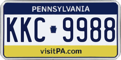 PA license plate KKC9988