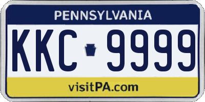 PA license plate KKC9999