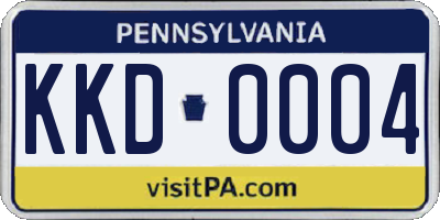 PA license plate KKD0004