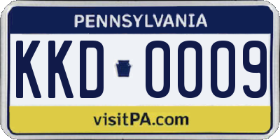 PA license plate KKD0009