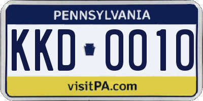 PA license plate KKD0010