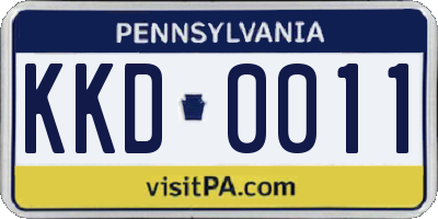 PA license plate KKD0011