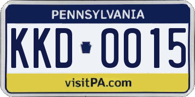PA license plate KKD0015