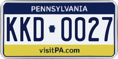 PA license plate KKD0027
