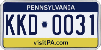 PA license plate KKD0031