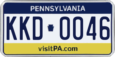 PA license plate KKD0046