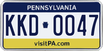 PA license plate KKD0047