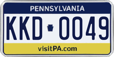 PA license plate KKD0049