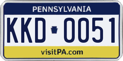 PA license plate KKD0051