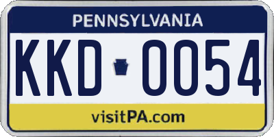 PA license plate KKD0054