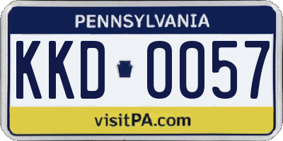 PA license plate KKD0057