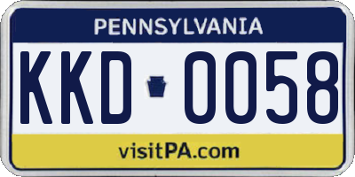 PA license plate KKD0058