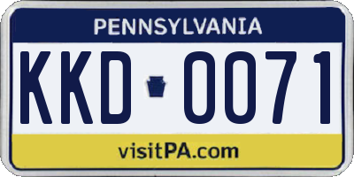PA license plate KKD0071