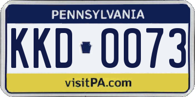 PA license plate KKD0073