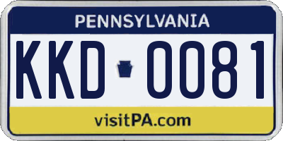 PA license plate KKD0081