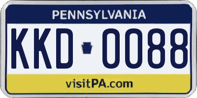 PA license plate KKD0088