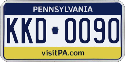 PA license plate KKD0090