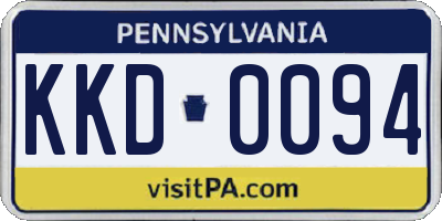PA license plate KKD0094