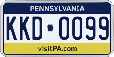 PA license plate KKD0099