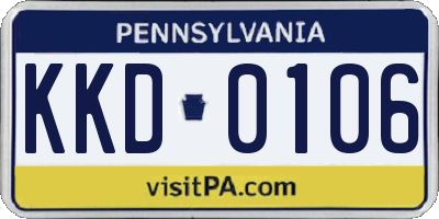 PA license plate KKD0106
