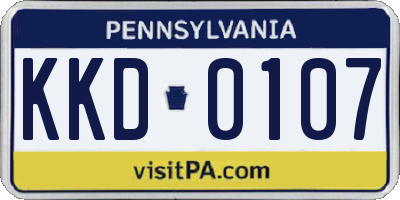 PA license plate KKD0107
