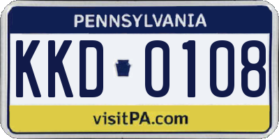 PA license plate KKD0108