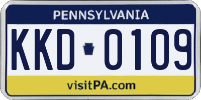 PA license plate KKD0109