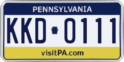 PA license plate KKD0111