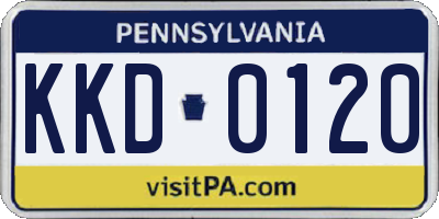 PA license plate KKD0120