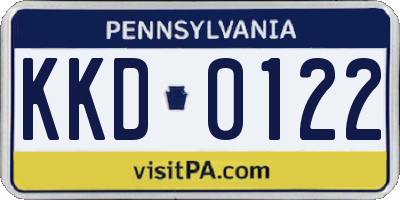 PA license plate KKD0122
