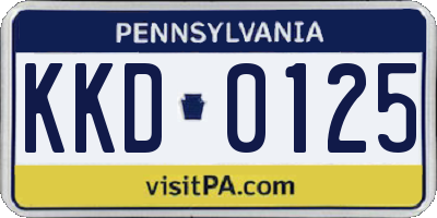 PA license plate KKD0125