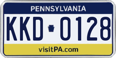 PA license plate KKD0128