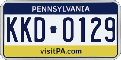 PA license plate KKD0129