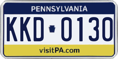 PA license plate KKD0130