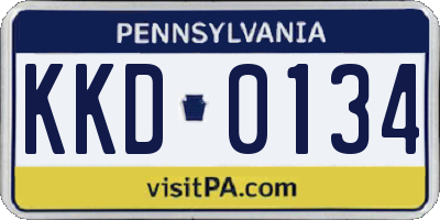 PA license plate KKD0134