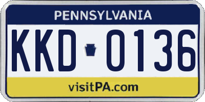 PA license plate KKD0136