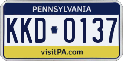 PA license plate KKD0137