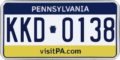 PA license plate KKD0138