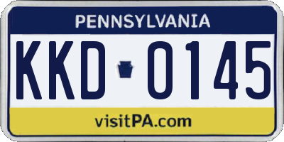 PA license plate KKD0145