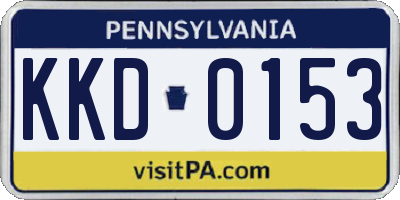 PA license plate KKD0153