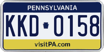 PA license plate KKD0158
