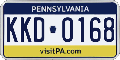 PA license plate KKD0168
