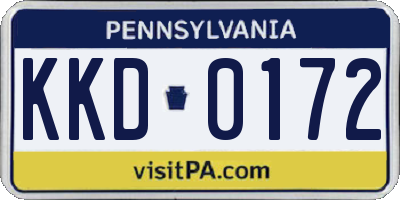PA license plate KKD0172